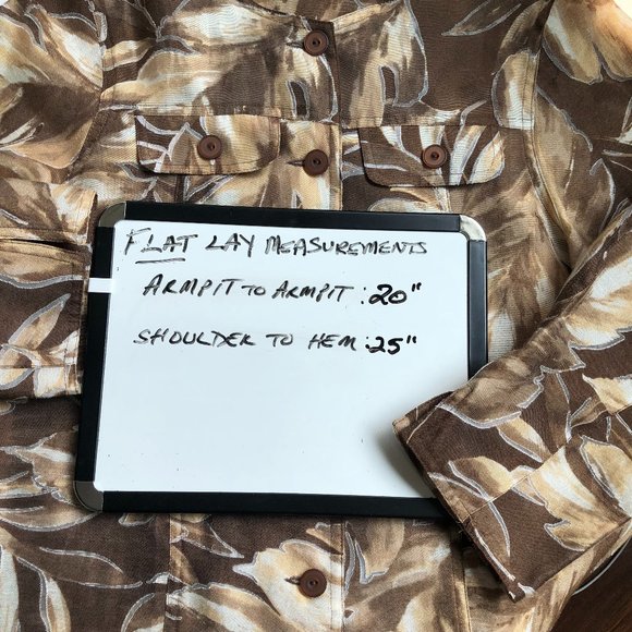 Alfred Dunner Beige Brown Leaf Print Lightweight Jacket Artsy Quiet Luxury - Picture 17 of 17